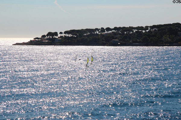 Cap d'Antibes across Mediterranean inlet. Antibes, France.