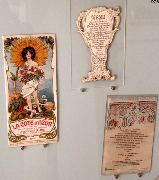 Graphics (c1900) about town of Nice at Masséna Museum. Nice, France.