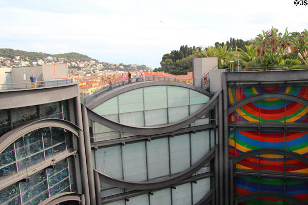 Roof top walkway of Musée d'Art moderne et d'Art Contemporain. Nice, France.