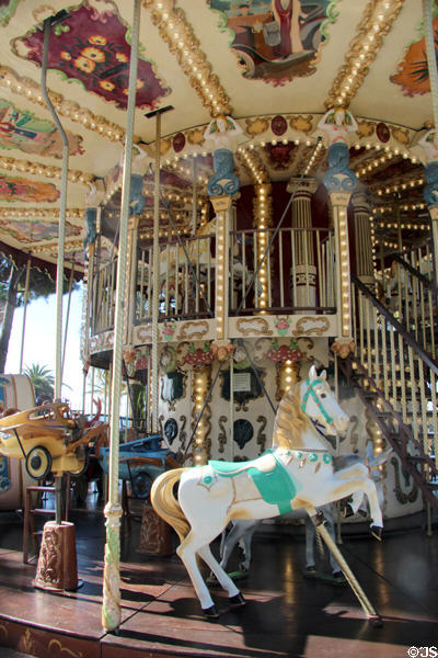 Galloping horse figure on carousel in Jardin Albert 1er. Promenade du Paillon. Nice, France.