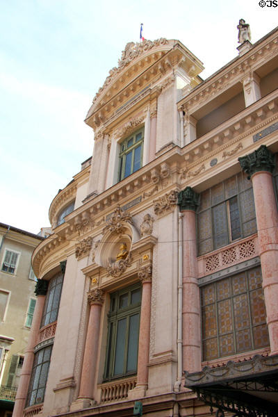 Detail of Opera House facade in Old Nice. Nice, France.