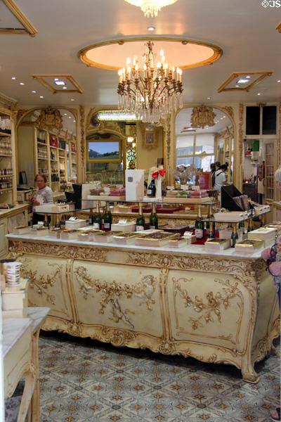 Interior of Pâtisserie Henri Auer in Old Nice. Nice, France.