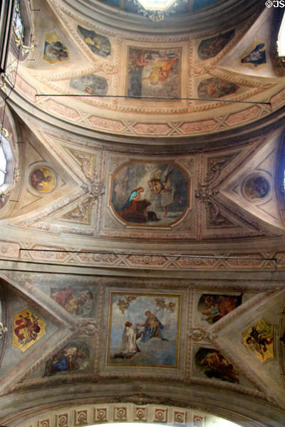 Ceiling paintings of Eglise Notre Dame de l'Annonciation in Old Nice. Nice, France.