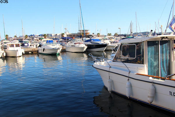 Harbor crowded with pleasure craft. Sainte-Maxime, France.