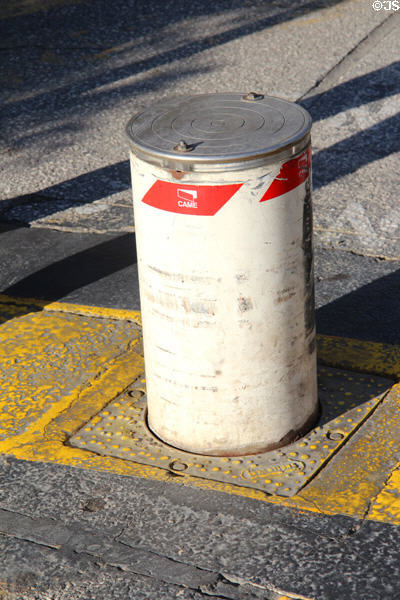 Retractable parking bollard. Sainte-Maxime, France.