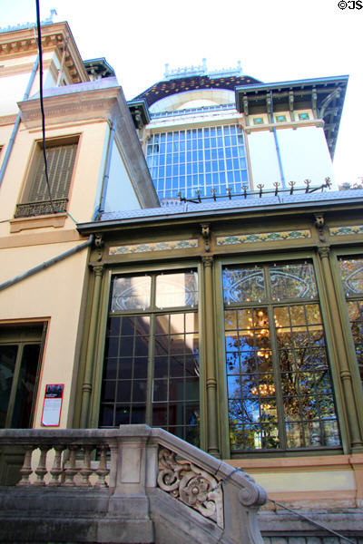 Facade detail at Lumière Museum. Lyon, France.