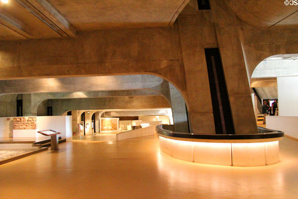 Gallery architecture which spirals from top to bottom at Gallo Roman Museum & Theatre. Lyon, France.