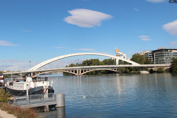 Bridge over Rhône River at Musée des Confluences. Lyon, France.