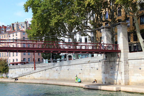 Footbridge over Saône River. Lyon, France.