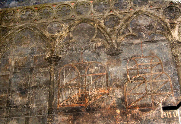 Gothic decorations in papal apartments at Papal Palace. Avignon, France.