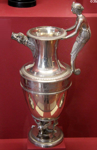 Silver ewer with antique themes (1809-18) by Maître J.A.B. of Paris at Calvet Museum. Avignon, France.