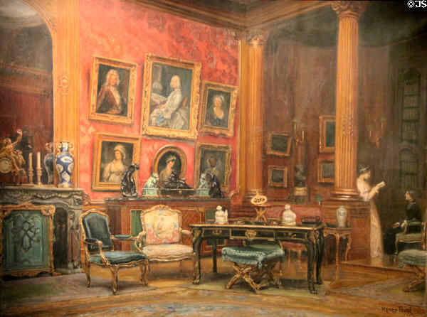 Fashion designer Jacques Doucet's Great Salon on Spontini Street painting (1911) by Henry Tenré shows art core which became Museum Angladon, Jacques Doucet Collection. Avignon, France.