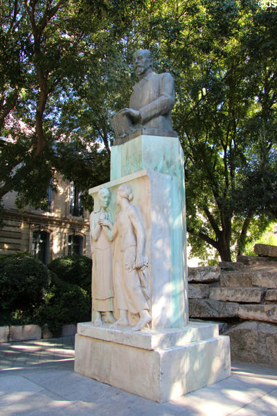 Monument (1969) to Ernest Denis, author of 'Bohemia after the White Mountain', to mark friendship between France & Czechoslovakia. Nimes, France.