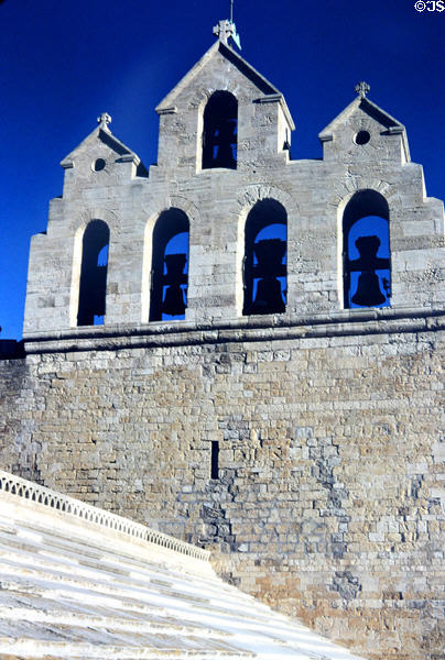 Fortified Church roof & bell tower. Saintes-Maries-de-la-Mer, France.