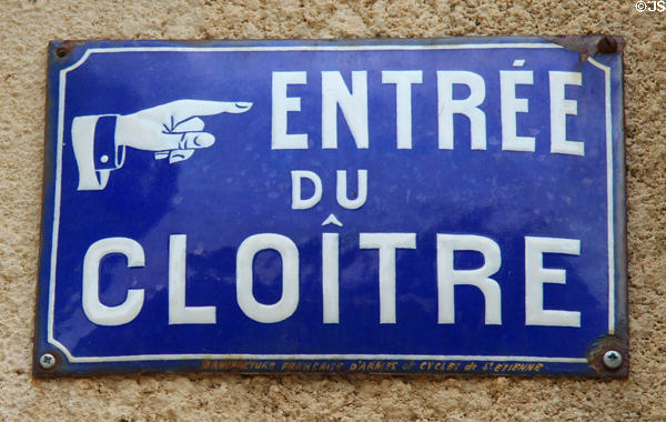 Enameled sign at Saint-Paul Asylum. Saint-Rémy-de-Provence, France.