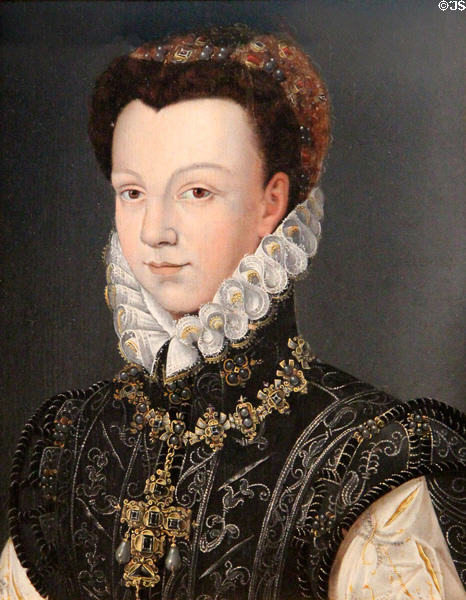 Portrait of Elisabeth of Valois, Queen of Spain (c1565) at Museum of European and Mediterranean Civilisations. Marseille, France.