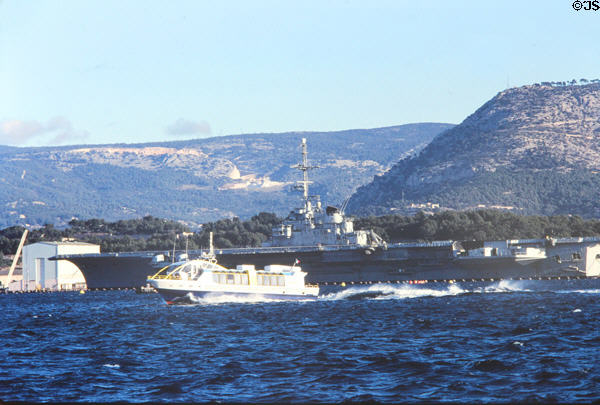 French Aircraft Carrier in port. Le Seyne-sur-Mer, France.