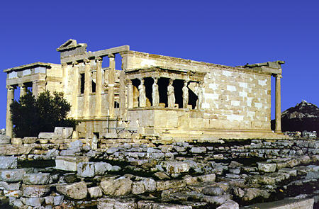Erechtheion with it's Porch of the Caryatids at Acropolis in Athens. Greece.