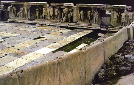 Theatre of Dionysos on southern side of Acropolis in Athens, dates back to approximately 6th century BC. Greece.