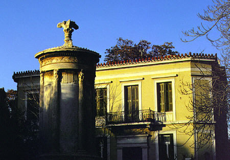 Lysikrates Monument in Plaka, Athens. Greece.
