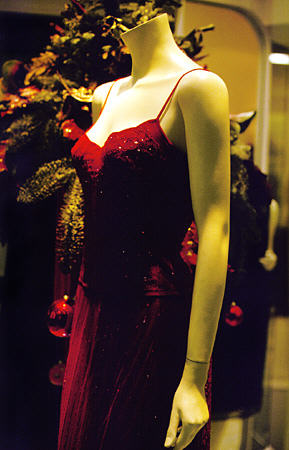 Dress in fashion shop near Kolonaki, Athens. Greece.