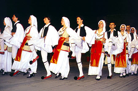 Folk dancers in Athens. Greece.