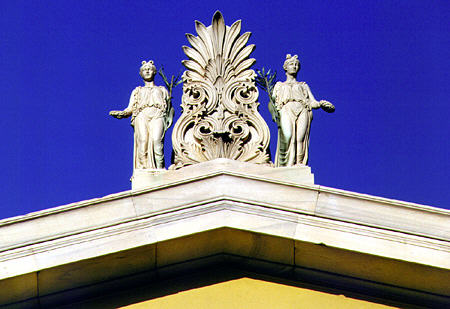 Detail of sculpture on Zappeion (Zappio) in Athens. Greece.