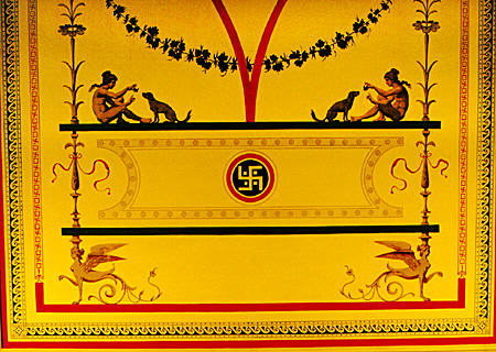 Mural on the ceiling of famous German archaeologist Schliemann's house, in Athens. Greece.
