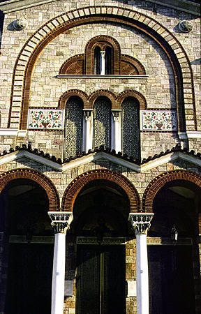 Door of church in Piraeus. Greece.