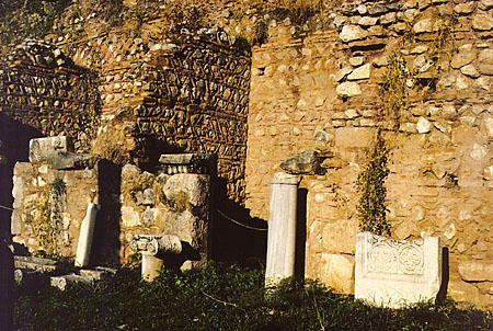 Details of ionic portico in Delphi. Greece.