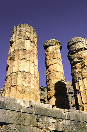 Temple of Apollo circa 4th century BC in Delphi (Delfi). Greece.