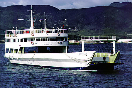 Ferry at Rio in Pelopennesian Peninsula. Greece.