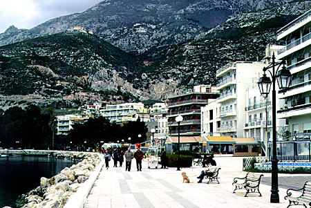 Loutraki, a seafront resort town is known for mineral waters. Greece.
