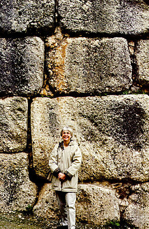 Ramparts of Lion Gate in Mycenae date from 14th to 13 century BC and were constructed from giant stone blocks. Greece.