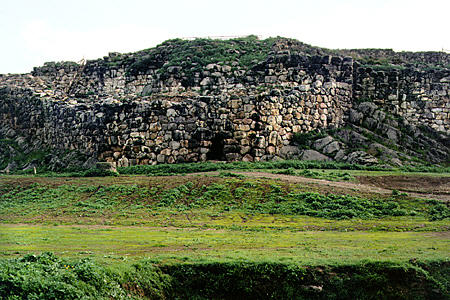 Mycenaean Citadel in Tiryns built in 16th century BC used stones so large that later Greeks said walls were built by Cyclops. Greece.
