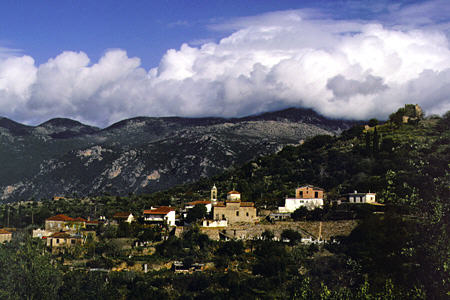 Zarnata castle in Kambos, Messiniakos Bay. Greece.