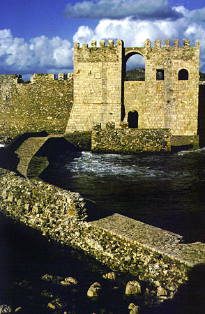 Southern sea gate seen from Bourdzi Tower, Methoni. Greece.