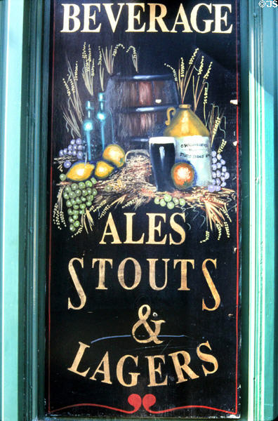 Sign of O'Shaughnessy's Irish pub at Kells. Ireland.