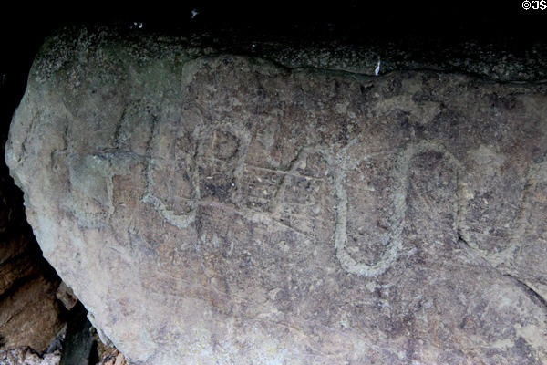Neolithic carved stone at Knowth. Ireland.