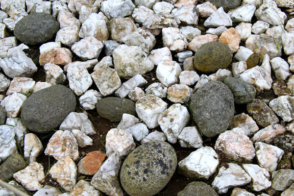 Black & white stones by Neolithic peoples to decorate at Knowth. Ireland.