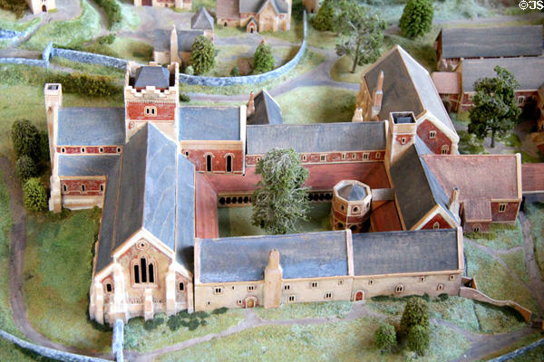Model of Old Mellifont Abbey in museum. Ireland.