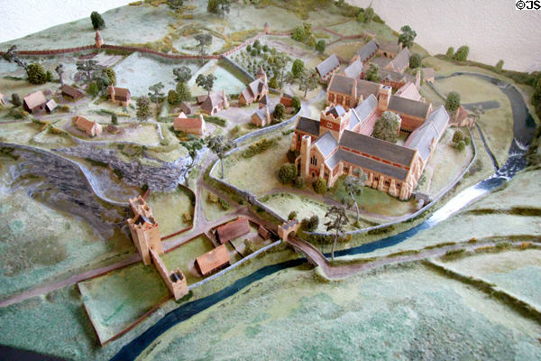 Model of Old Mellifont Abbey complex in museum. Ireland.