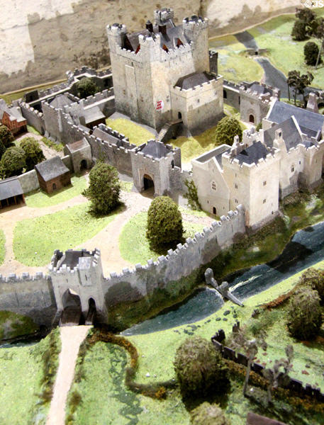 Model of Maynooth Castle as it stood prior to 1535 destruction. Ireland.