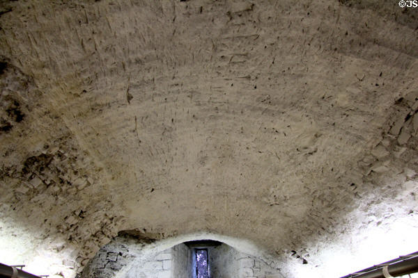 Arched ceiling supporting upper floors at Maynooth Castle. Ireland.
