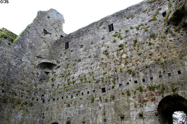 Upper story open interior of keep at Maynooth Castle. Ireland.