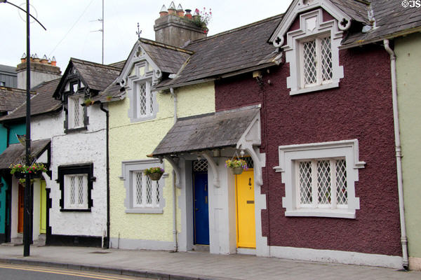 Gothic row houses opposite Trim Castle. Trim, Ireland.