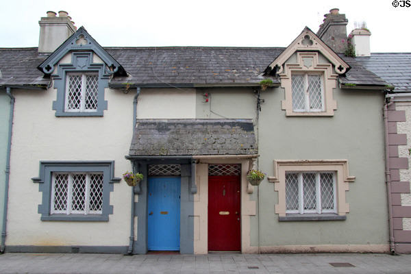Gothic row houses opposite Trim Castle. Trim, Ireland.