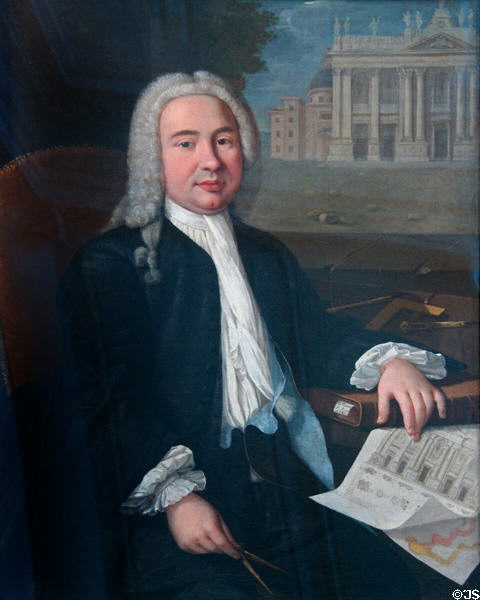 Portrait (1735) of Italian architect Alessandro Maria Gaetano Galilei who designed main facade of Castletown House. Ireland.