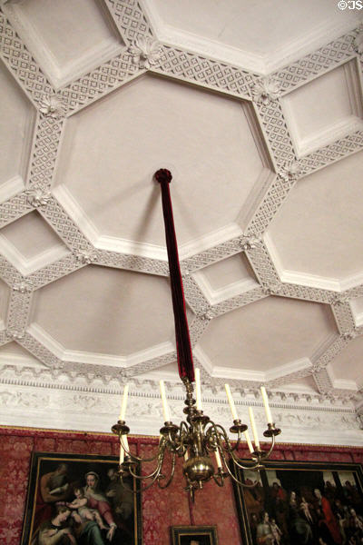 Sculpted ceiling in Red Drawing Room at Castletown House. Ireland.