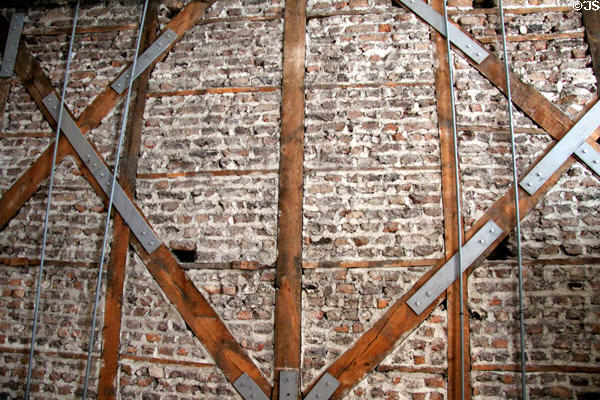 Wall exposed to show construction architecture at Castletown House. Ireland.